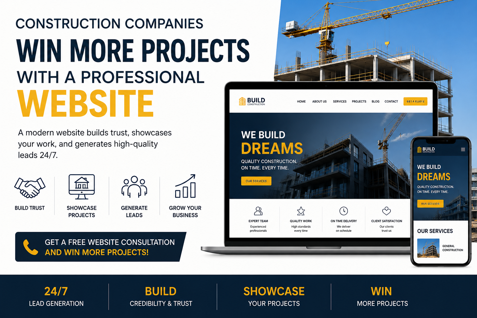 Professional website for construction companies